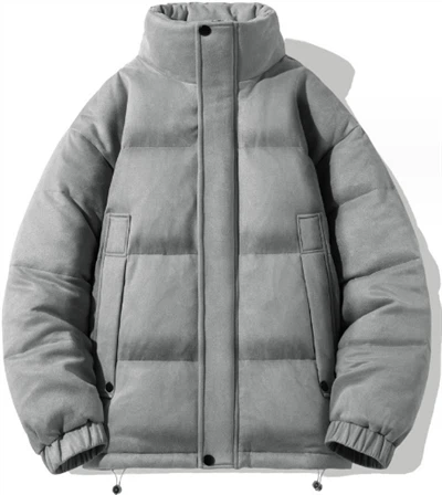 Dark Grey Puffer Jacket For Men