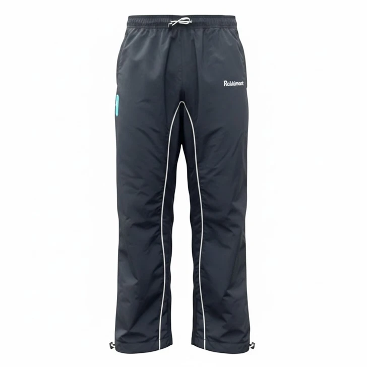 Reflective Piping Nylon Wide Leg Track Pants