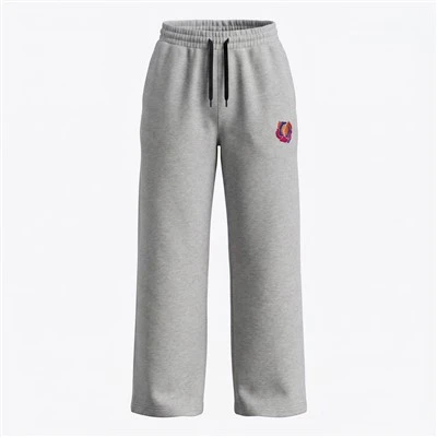 Heavy Cotton Blend Wide Leg Track Pants