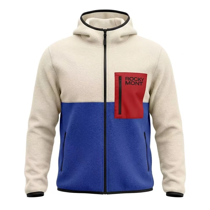 Men's Color Block Zip Hooded Fleece Jacket