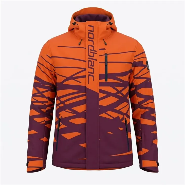 Men's Orange Purple Print Softshell Jacket