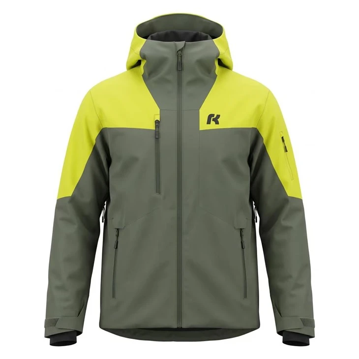Lemon Green Men's Color-Block Ski Jacket
