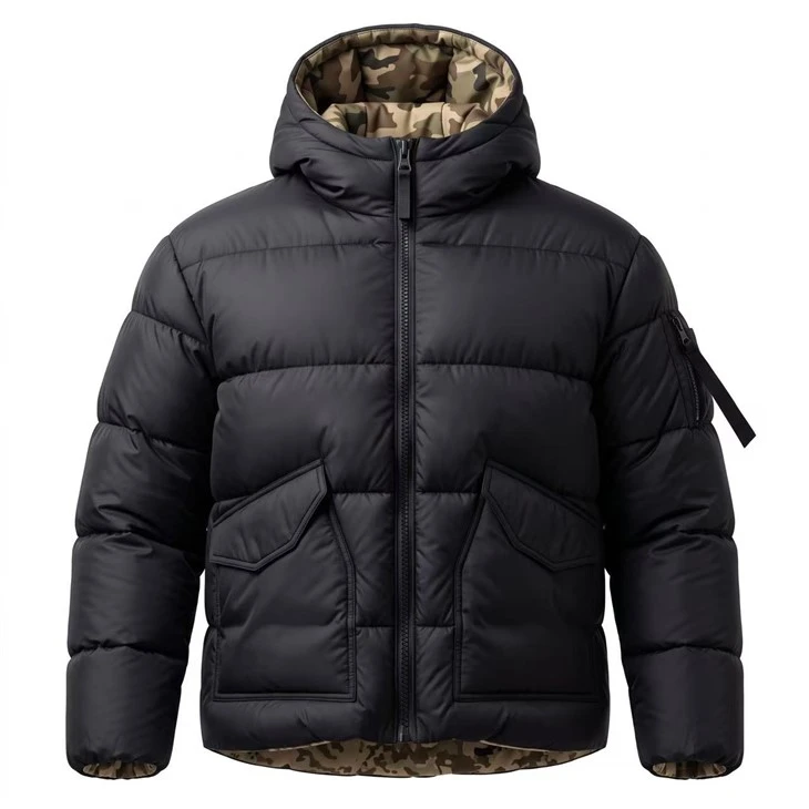 Reversible Men's Hooded Puffer Jacket
