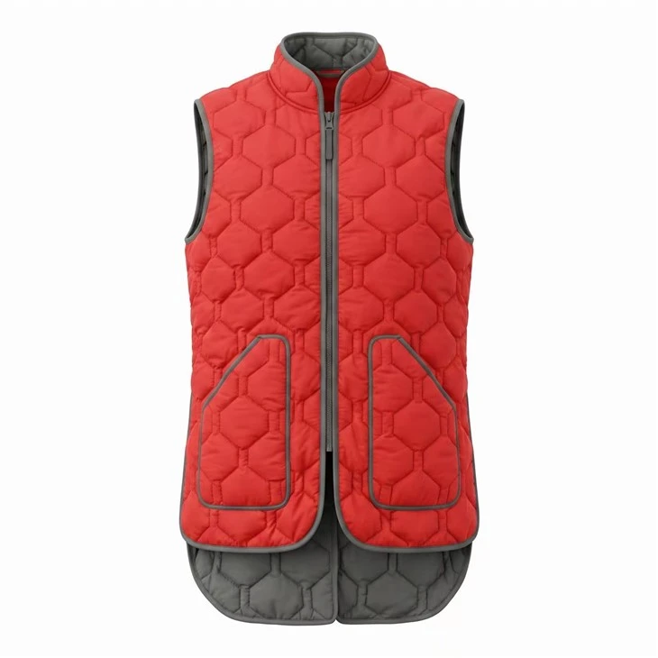 Reversible Long Quilted Puffer Vest