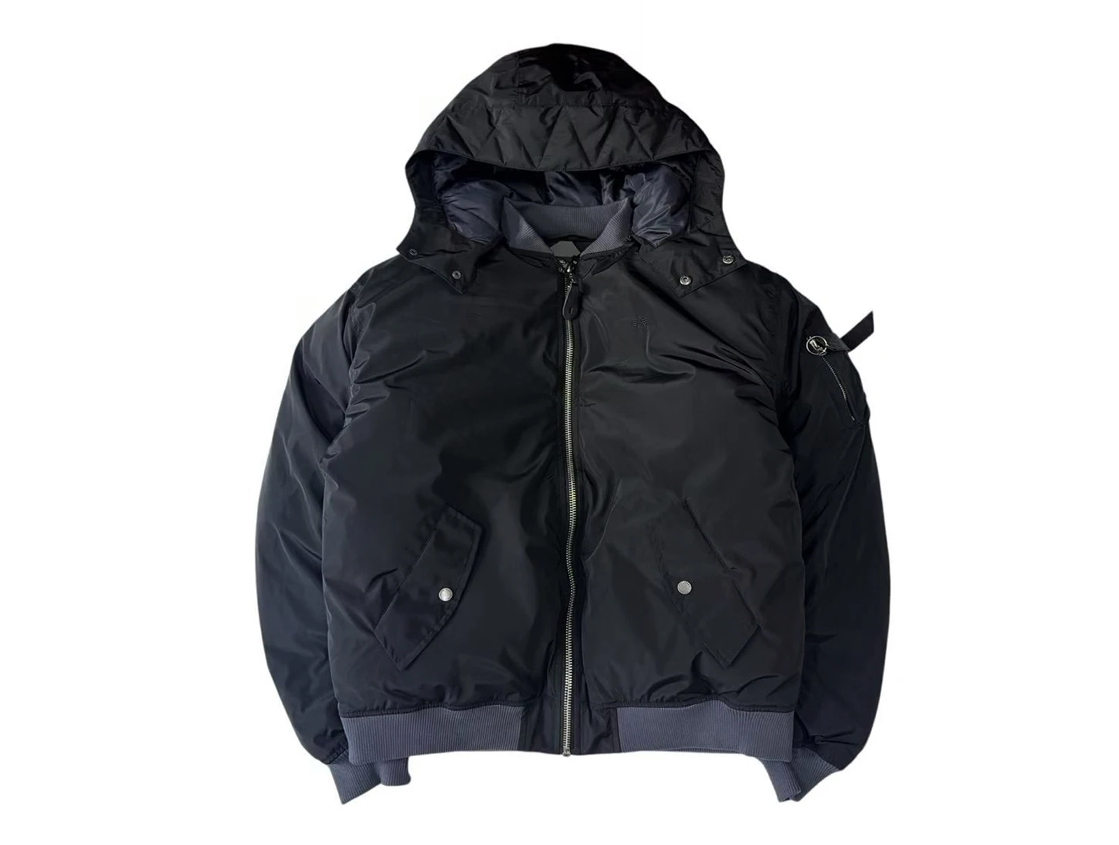 Hooded Nylon Twill Flight Bomber Jacket Hooded Nylon Twill Flight Bomber Jacket