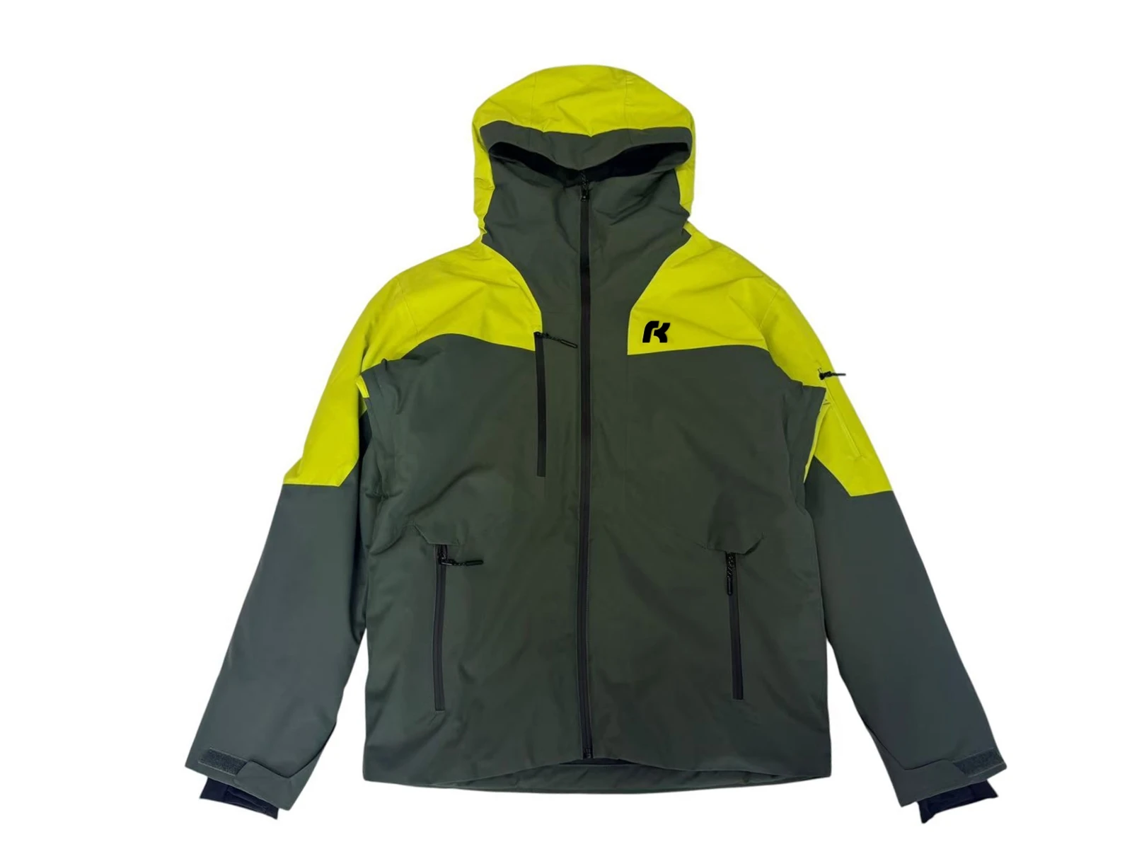 Lemon Green Men's Color-Block Ski Jacket Lemon Green Men's Color-Block Ski Jacket