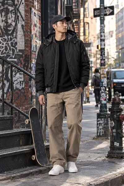 Hooded Nylon Twill Flight Bomber Jacket price