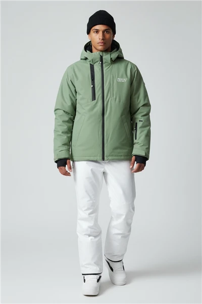 Men's Olive Green Nylon Ski Jacket high quality