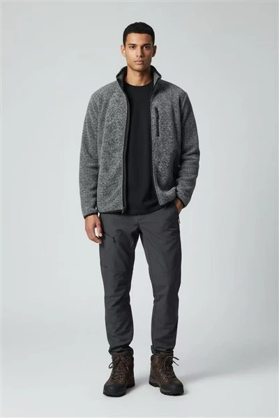 Heathered Sherpa Fleece Full Zip Jacket high quality