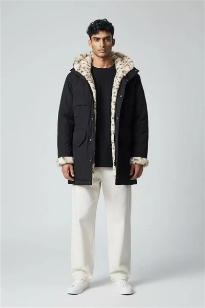 Hooded Faux Fur Lined Custom Parka high quality