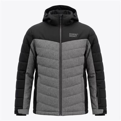 Men Melange Color Block Quilted Ski Jacket