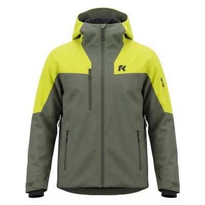 Lemon Green Men's Color-Block Ski Jacket