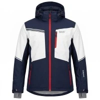 Men’s Navy & Off-White Color Block Ski Jacket