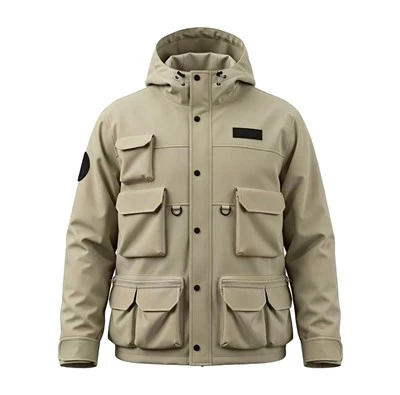 Multi-Pocket Cargo Hooded Hard Shell Jacket best