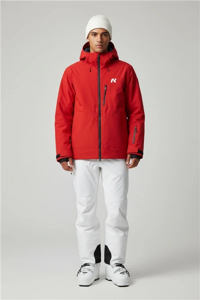 Men's Bright Red Hard Shell Ski Jacket high quality