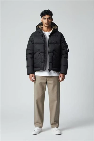 Reversible Men's Hooded Puffer Jacket high quality