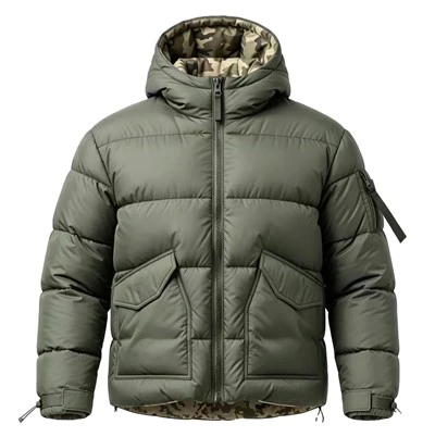 Reversible Men's Hooded Puffer Jacket best