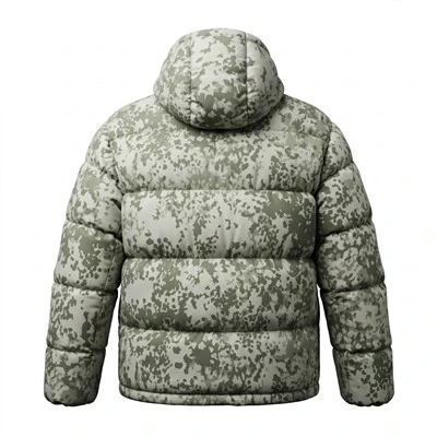 Camo Puffer Jacket With Hood factory