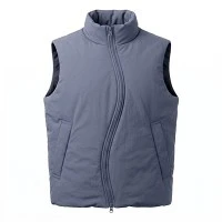 Curved Zips Insulated Vest