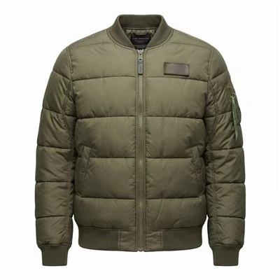Men's Puffy Quilted Bomber Jacket