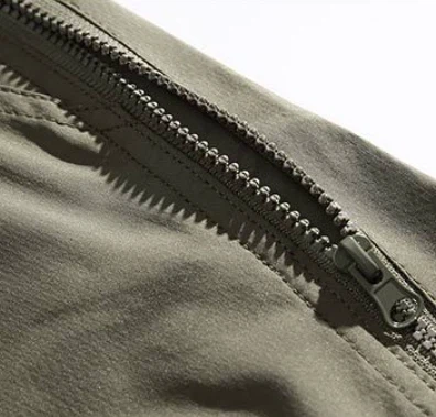 Outdoor green pants zip