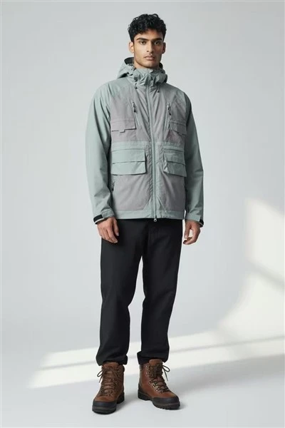 Raglan Sleeve Color Block Outdoor Jacket high quality
